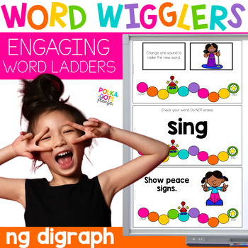 Preview of NG Digraph Game and Worksheet | Word Ladders | Word Wigglers