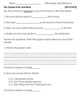 NG Reach for Reading - Read on your own Unit 4 Supplement Questions