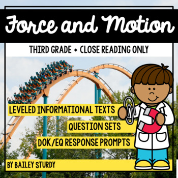 Preview of 3rd Grade NGSS Forces and Motion Close Reading