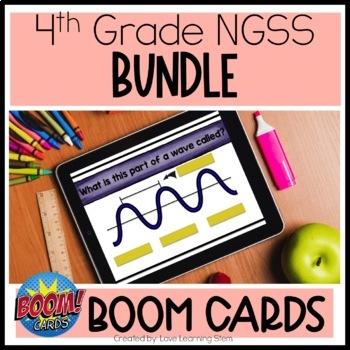 Preview of 4th Grade Science Review Boom Cards Bundle NGSS Digital Assessments Quizzes