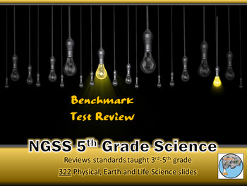 Preview of NGSS 5th Grade Science Benchmark Test Prep and Game Cards