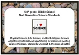 NGSS 6-8 Middle School Standards posters, practices, & 2 c