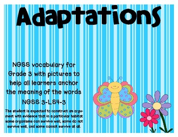 Preview of NGSS Adaptation vocabulary cards
