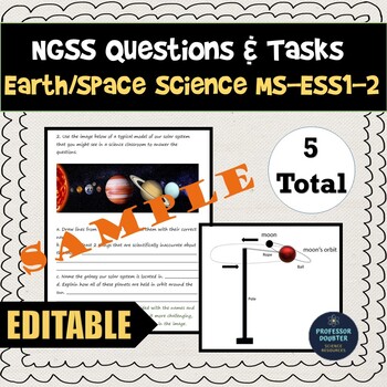 Preview of NGSS Assessment Tasks and Test Questions MS-ESS1-2 Modeling Gravity Solar System