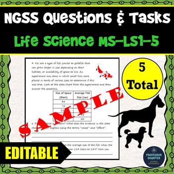 Preview of NGSS Assessment Tasks MS-LS1-5 Environment and Genetic Factors Influence Growth