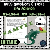 NGSS Assessments Tasks Test Questions MS-LS4-4 MS-LS4-6 Na