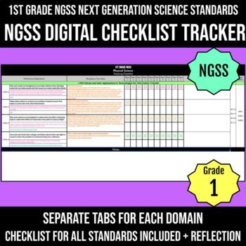 Preview of NGSS Checklist 1st Grade DIGITAL