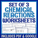 Chemical Reactions Worksheet Bundle Set With Law of Conser