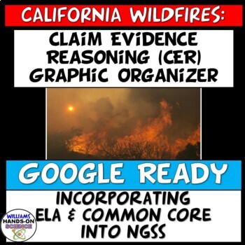 Preview of Distance Learning NGSS Claim Evidence Reasoning California Wildfires