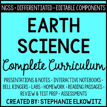 Preview of NGSS Earth Science Curriculum | Printable, Digital & Editable Components