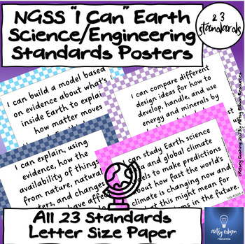 Preview of NGSS Earth Science/Engineering Design "I Can" Standards Posters- High School