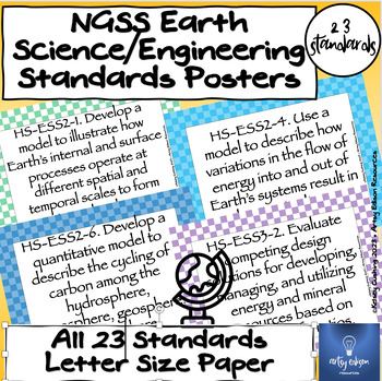 Preview of NGSS Earth Science/Engineering Design Standards Posters- High School