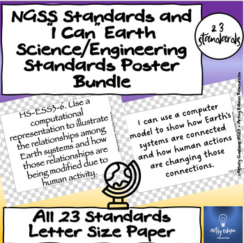 Preview of NGSS Earth Science/Engineering Standards and "I Can" Posters Bundle- High School