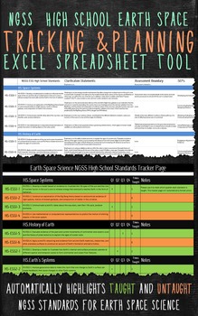 Preview of NGSS Earth Science Tracking and Planning Excel Tool