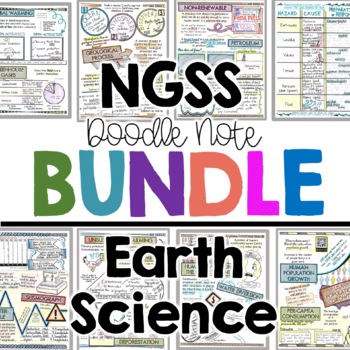 Preview of NGSS Earth and Space (MS-ESS) Doodle Note Bundle