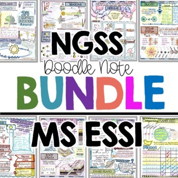 Preview of NGSS Earth and Space Science Doodle Notes for Middle School MS ESS1 Bundle