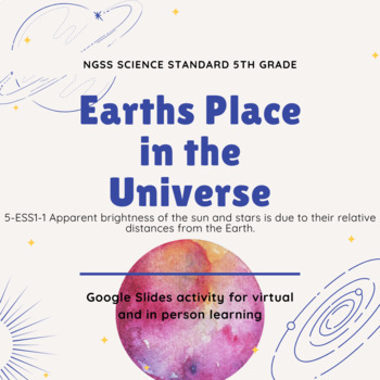 Preview of NGSS Earth's Place in the Universe Virtual/ In person Google Slides + Activity