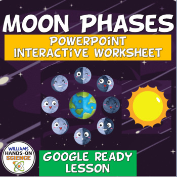 Preview of NGSS Eclipses Moon Phases ESS1.B PowerPoint Interactive Worksheets Digital 