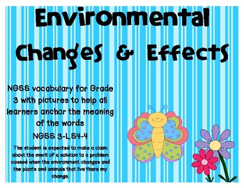 Preview of NGSS-Environmental Changes and Effects Vocabulary