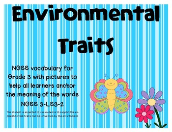 Preview of NGSS Environmental Traits vocabulary cards