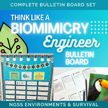 Preview of NGSS Environments & Survival Biomimicry Bulletin Board & Focus Wall