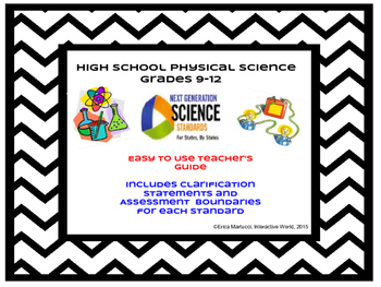 Preview of NGSS Full Size Binder Flip Chart for High School Physical Science