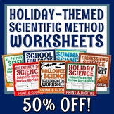 NGSS Hypothesis and Variables WORKSHEET BUNDLE FULL YEAR HOLIDAYS