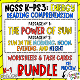 NGSS K-PS3: The Energy of Sun Reading Task Cards and Works