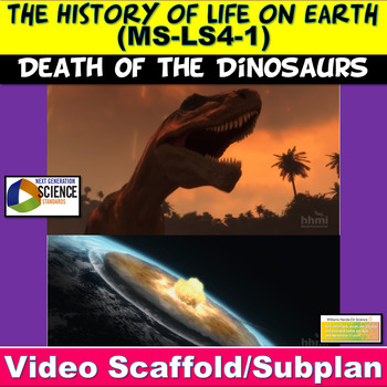 Preview of NGSS LS4.A Dinosaur Extinction Video Guided Questions Subplan