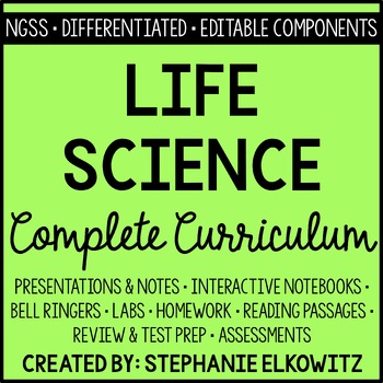 Preview of NGSS Life Science Biology Curriculum | Printable, Digital & Editable Components