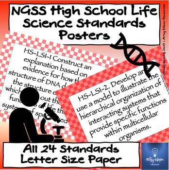 Preview of NGSS Life Science Standards Posters- High School