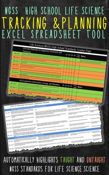 Preview of NGSS Life Sciences Planning and Tracking Excel Tool