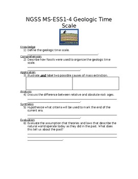 Worksheet scale geologic time Geologic Time