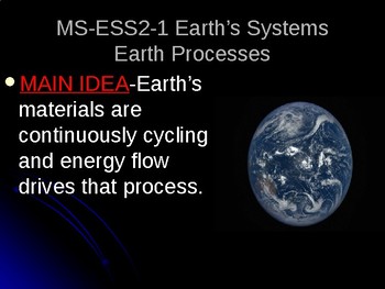 Preview of NGSS MS-ESS2-1 Earth’s Systems-Earth Processes