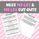 NGSS MS-LS2 and MS-LS3 Header Cut-Outs