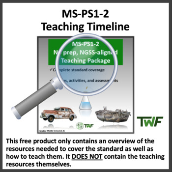 Preview of NGSS - MS-PS1-2 - Teaching Timeline