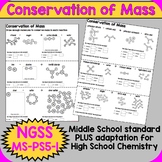 NGSS MS-PS1-5 Conservation of Mass