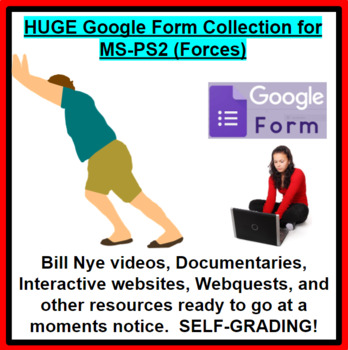 Preview of NGSS MS-PS2 (Forces) Google Form Collection (Great sub plans!)
