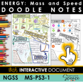 NGSS MS-PS3-1 Energy Doodle Notes Plus INTERACTIVE