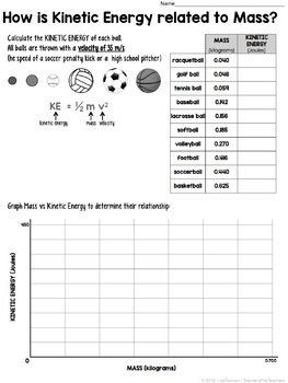 Relationship Between Kinetic Energy, Mass, and Speed - Student Lesson  Outline