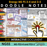 NGSS MS-PS3-4 and MS-PS3-5 Doodle Notes Vocabulary Review 