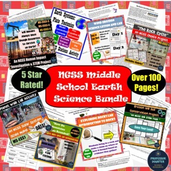 Preview of Earth Science NGSS Bundle Middle School Geology Labs Activities