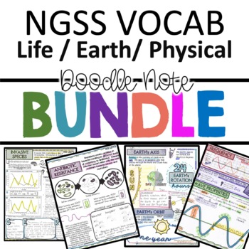 Preview of NGSS Middle School Science Doodle Notes Bundle