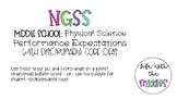 NGSS Middle School Physical Science Display with student tags