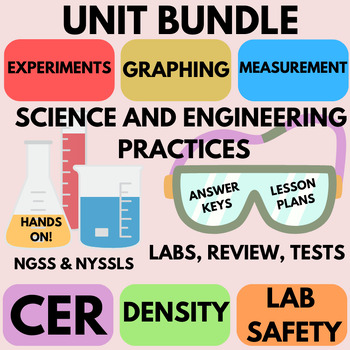Preview of NGSS / NYSSLS Science Practices Unit Bundle: SEP Labs, Review Sheets, and Tests