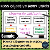 NGSS Objective Labels and Targets for Chalkboard Whiteboar