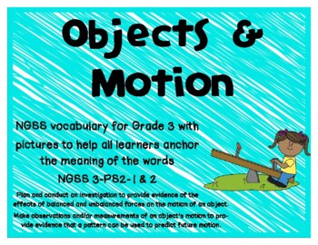 Preview of NGSS-Objects and Motion Vocabulary with bonus simple machines vocab.