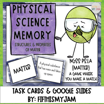 Preview of Physical Science Vocabulary Cards Matter and Properties | Digital Included