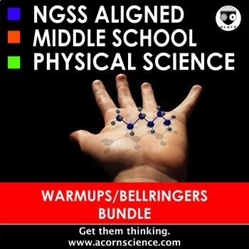 Preview of Middle School NGSS Physical Science Bellringers Warmups Bundle