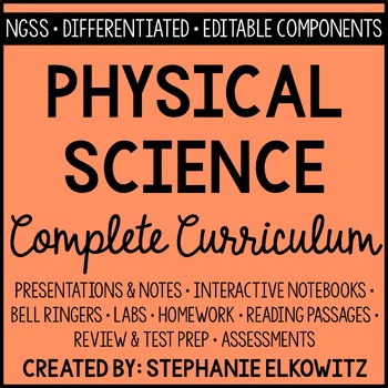 Preview of NGSS Physical Science Curriculum | Printable, Digital & Editable Components